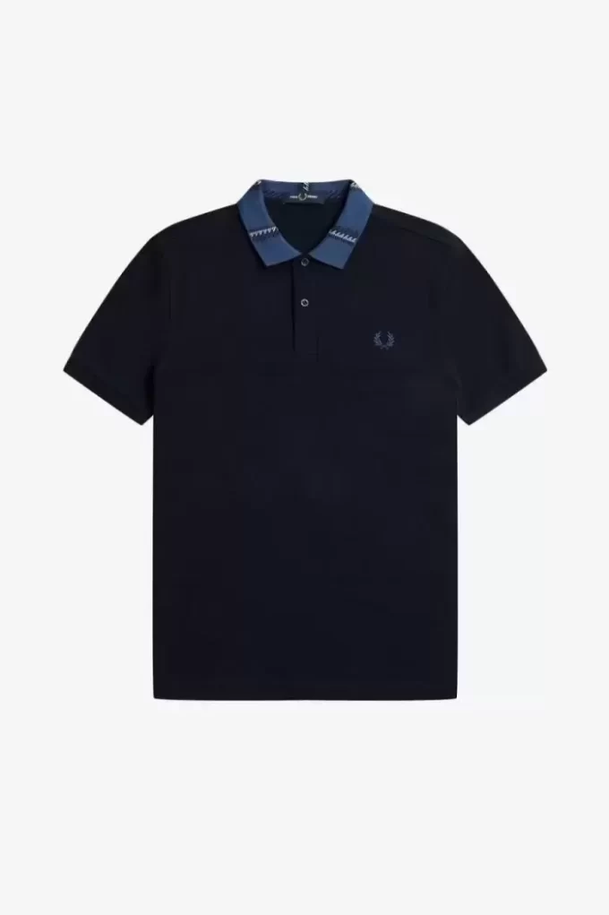 Polo con cuello gráfico para hombre Polo con cuello gráfico para hombre