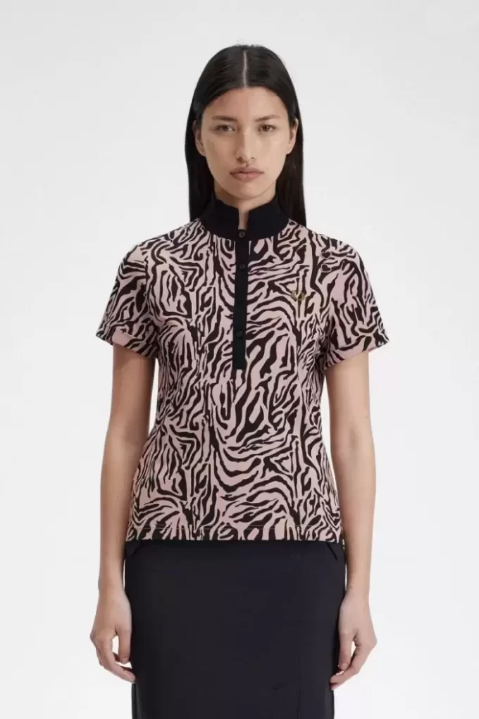 Polo con estampado de cebra para mujer Polo con estampado de cebra para mujer