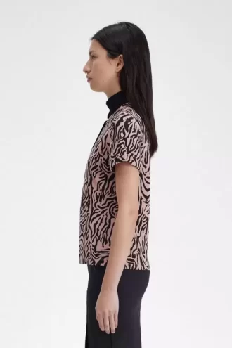 Polo con estampado de cebra para mujer