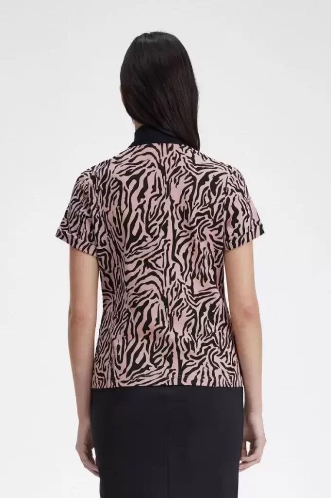 Polo con estampado de cebra para mujer Polo con estampado de cebra para mujer