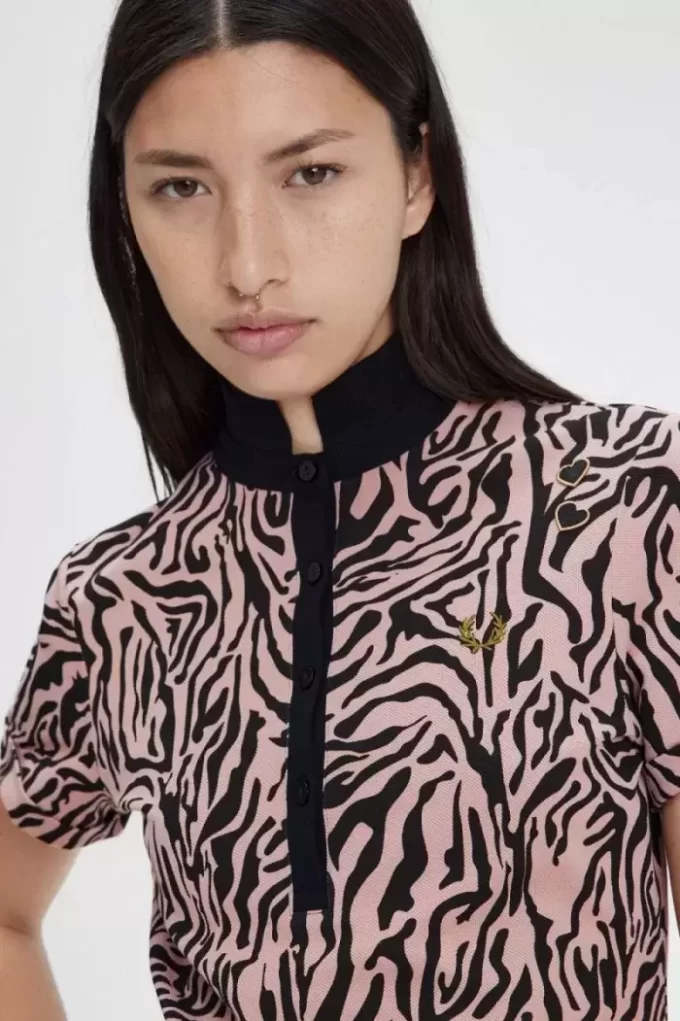 Polo con estampado de cebra para mujer Polo con estampado de cebra para mujer