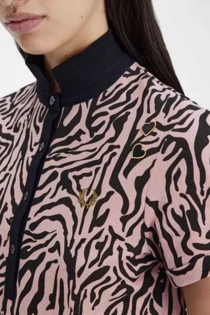 Polo con estampado de cebra para mujer Polo con estampado de cebra para mujer