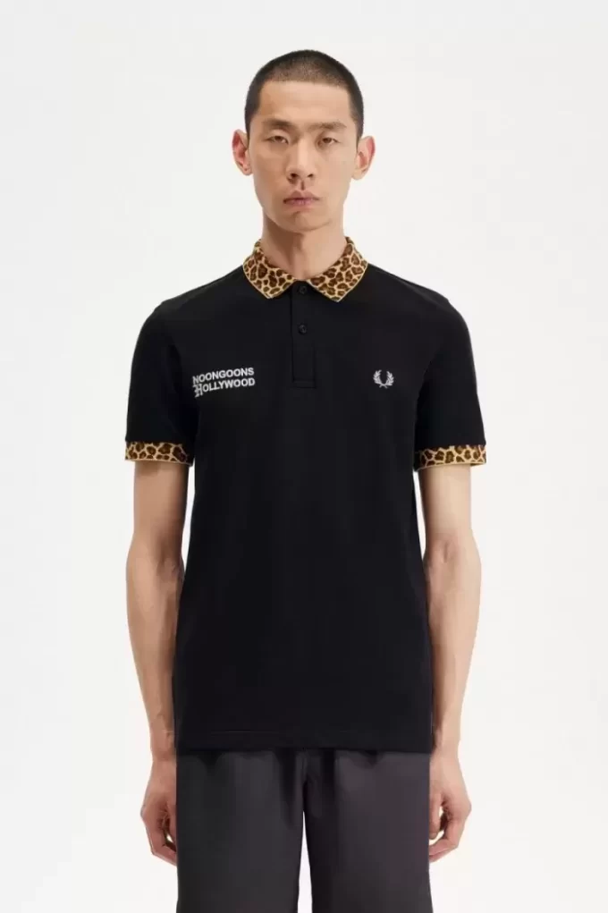 Polo con estampado de leopardo para hombre de Noongoons Polo con estampado de leopardo para hombre de Noongoons