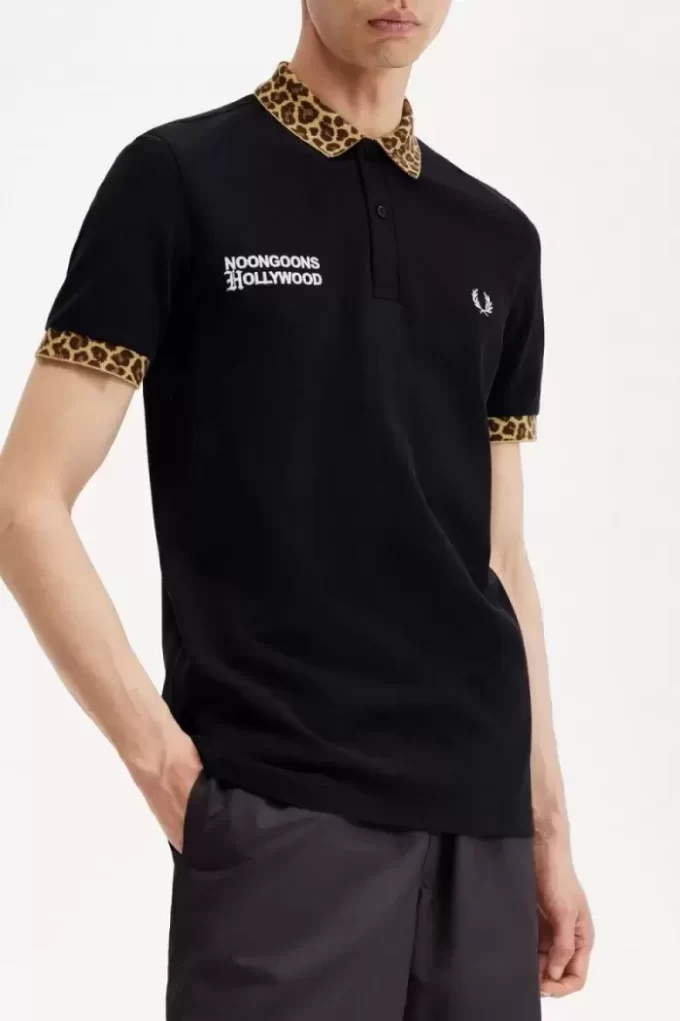 Polo con estampado de leopardo para hombre de Noongoons Polo con estampado de leopardo para hombre de Noongoons