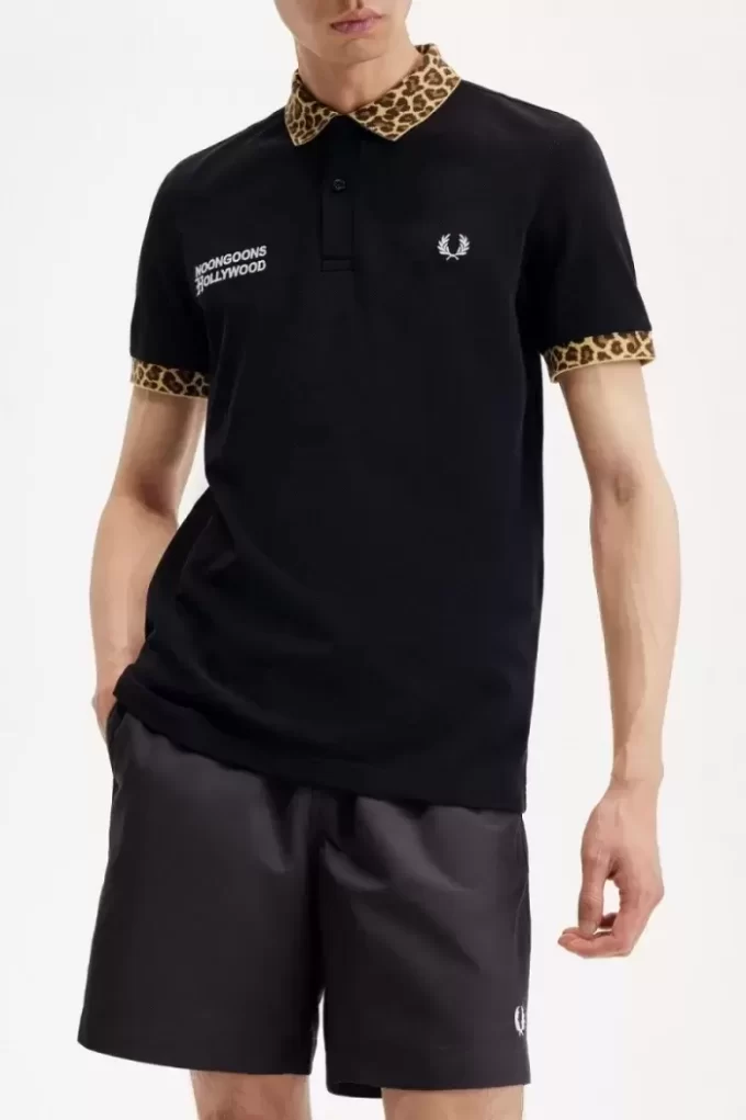 Polo con estampado de leopardo para hombre de Noongoons Polo con estampado de leopardo para hombre de Noongoons