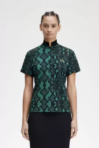 Polo con estampado de serpiente para mujer