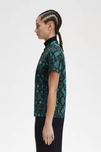 Polo con estampado de serpiente para mujer