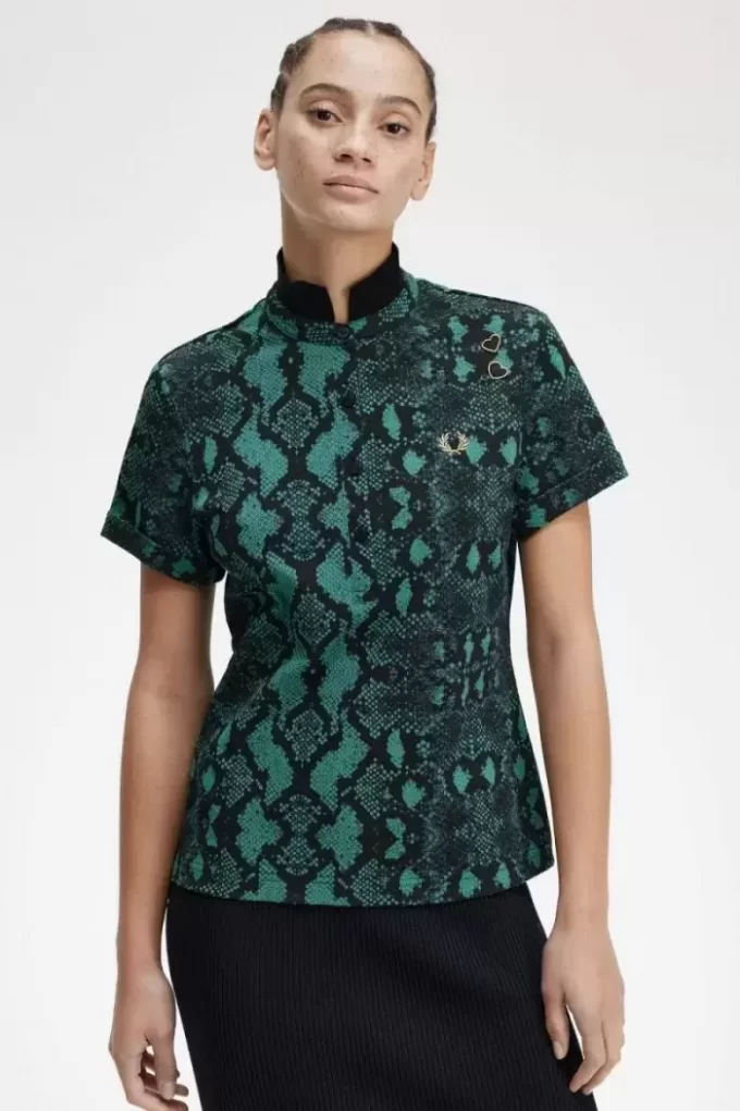 Polo con estampado de serpiente para mujer Polo con estampado de serpiente para mujer