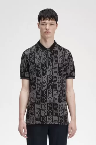 Polo con gráfico de bloques para hombre