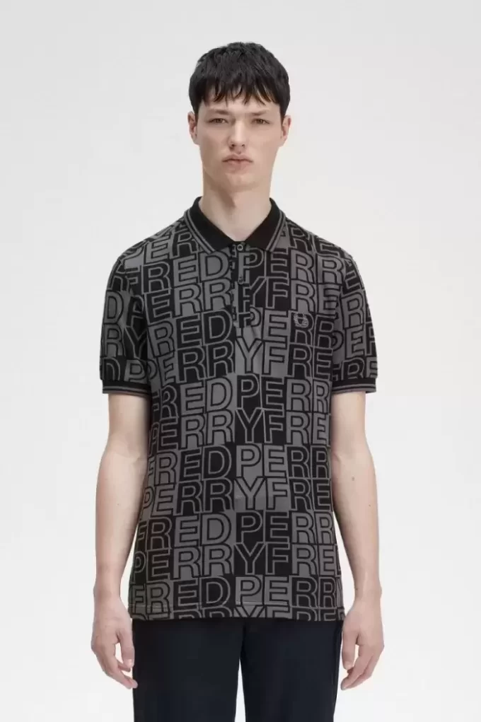 Polo con gráfico de bloques para hombre Polo con gráfico de bloques para hombre