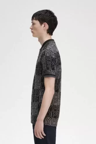 Polo con gráfico de bloques para hombre