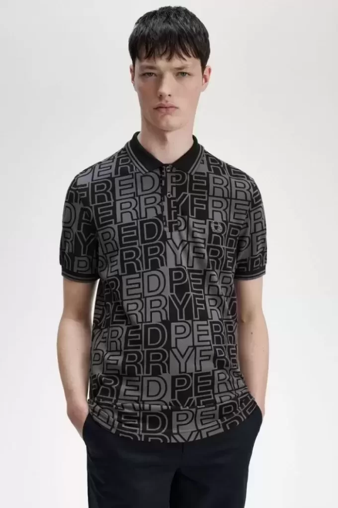Polo con gráfico de bloques para hombre Polo con gráfico de bloques para hombre
