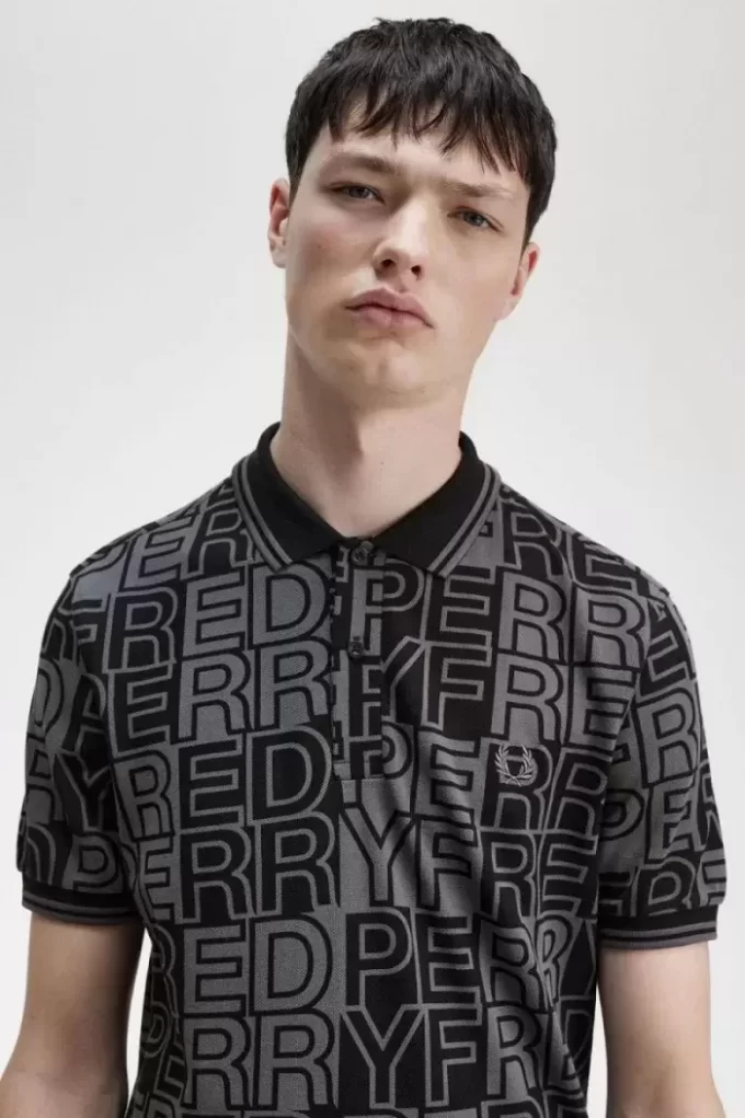 Polo con gráfico de bloques para hombre Polo con gráfico de bloques para hombre