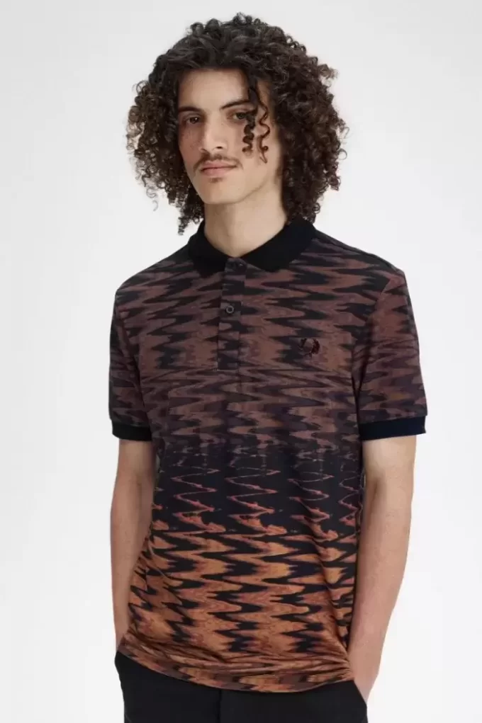 Polo con gráfico de olas para hombre Polo con gráfico de olas para hombre