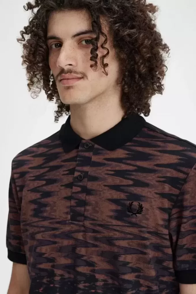 Polo con gráfico de olas para hombre Polo con gráfico de olas para hombre