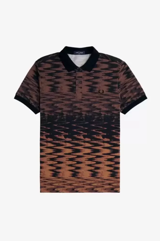 Polo con gráfico de olas para hombre Polo con gráfico de olas para hombre