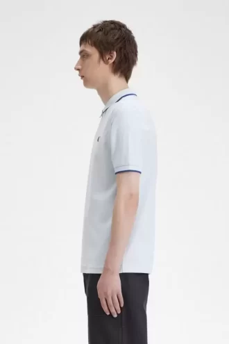Polo de crepé piqué con cuello con cremallera para hombre