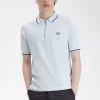 Polo de crepé piqué con cuello con cremallera para hombre Polo de crepé piqué con cuello con cremallera para hombre