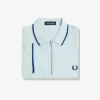 Polo de crepé piqué con cuello con cremallera para hombre Polo de crepé piqué con cuello con cremallera para hombre