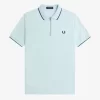 Polo de crepé piqué con cuello con cremallera para hombre Polo de crepé piqué con cuello con cremallera para hombre