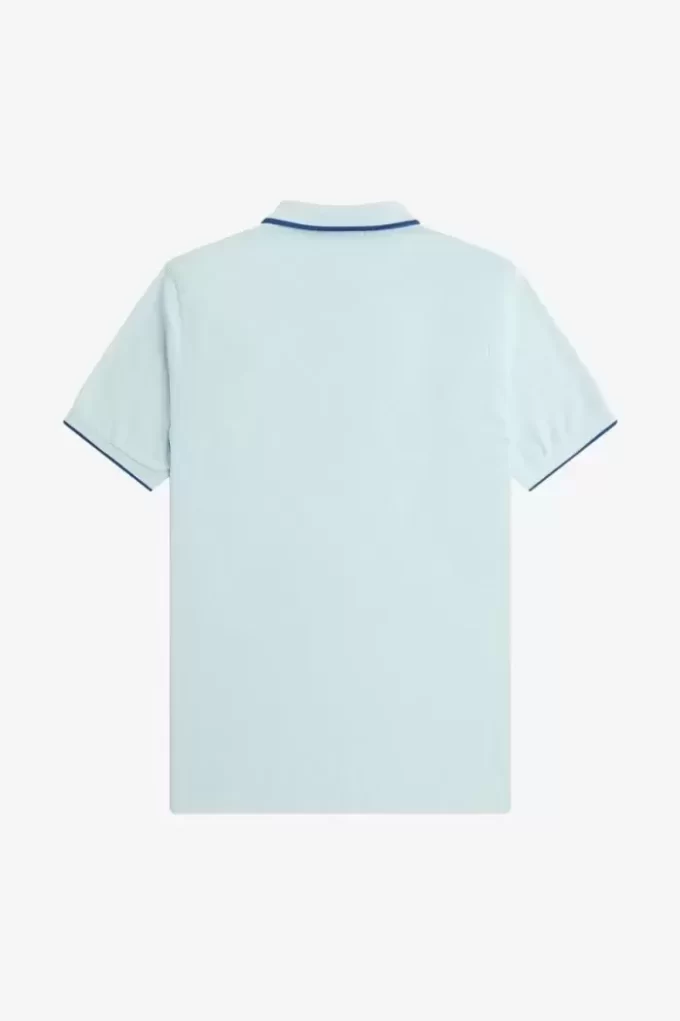 Polo de crepé piqué con cuello con cremallera para hombre Polo de crepé piqué con cuello con cremallera para hombre