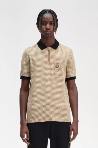Polo de cuadros micro para hombre