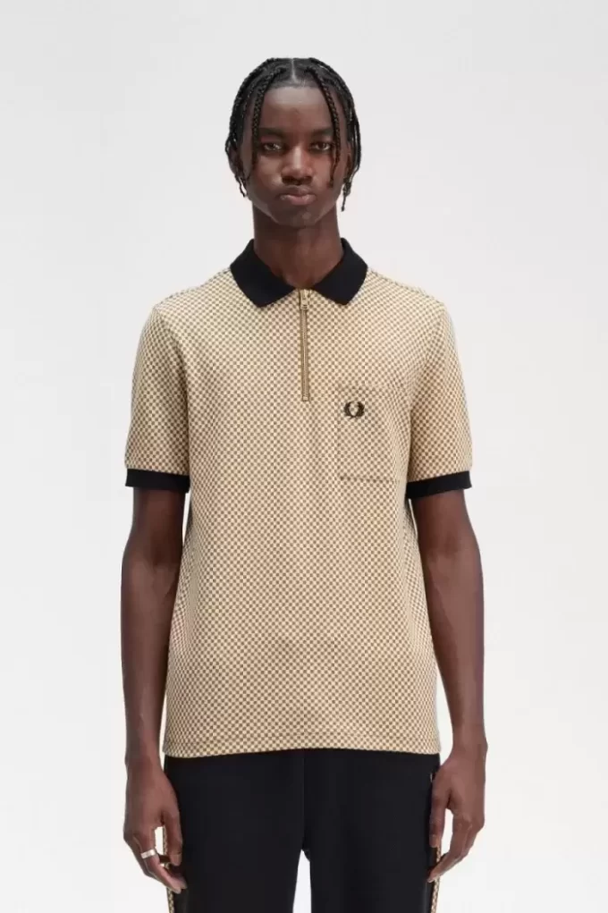 Polo de cuadros micro para hombre Polo de cuadros micro para hombre