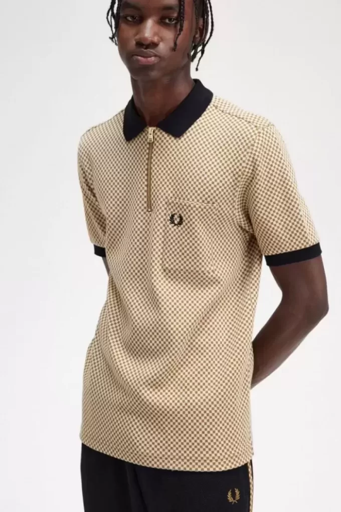 Polo de cuadros micro para hombre Polo de cuadros micro para hombre