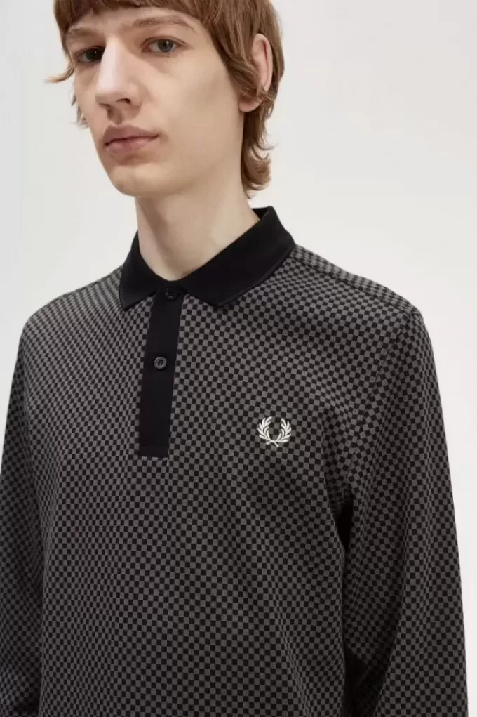 Polo de cuadros micro para hombre Polo de cuadros micro para hombre