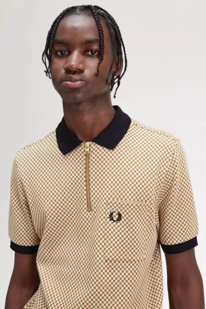 Polo de cuadros micro para hombre Polo de cuadros micro para hombre