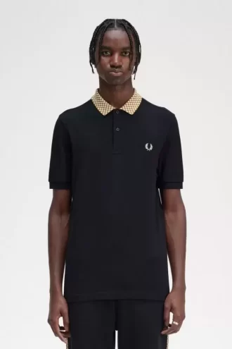 Polo de hombre con cuello de cuadros Polo de hombre con cuello de cuadros