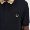 Polo de hombre con cuello de cuadros