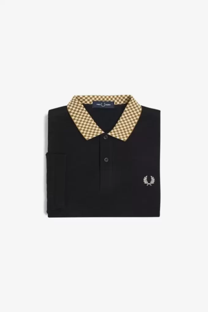 Polo de hombre con cuello de cuadros