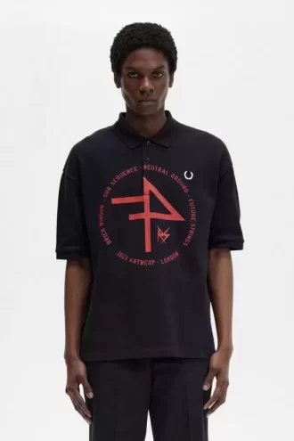 Polo de hombre con estampado de gran tamaño