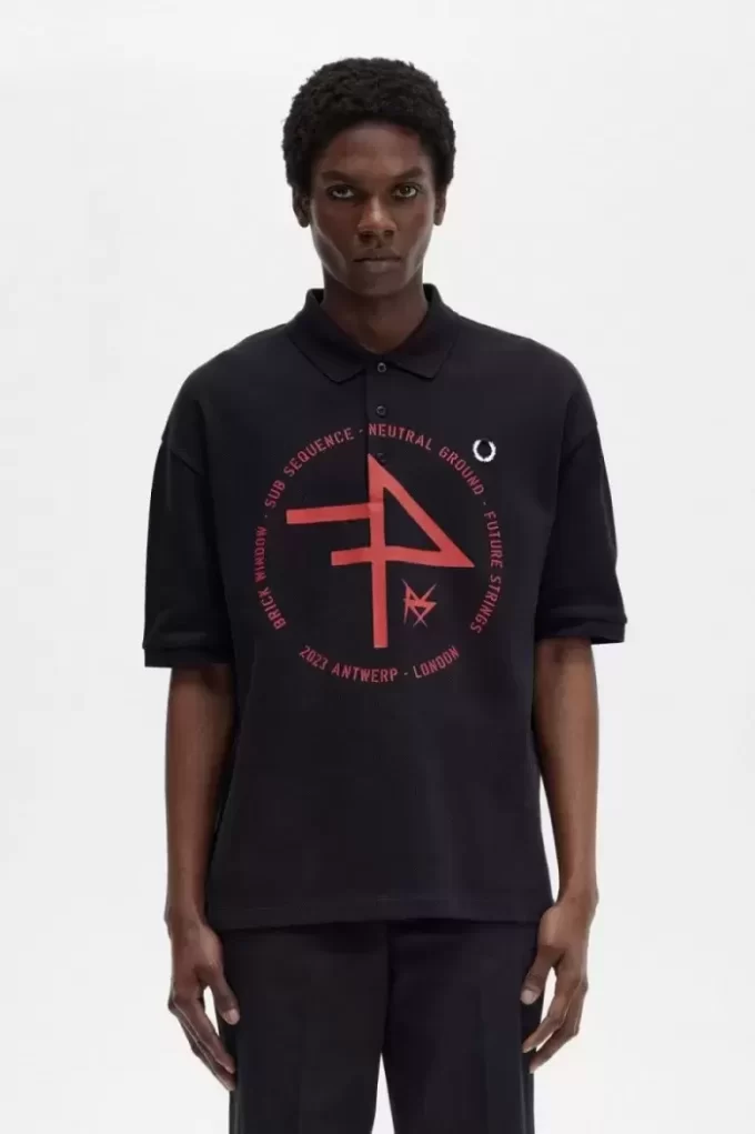 Polo de hombre con estampado de gran tamaño