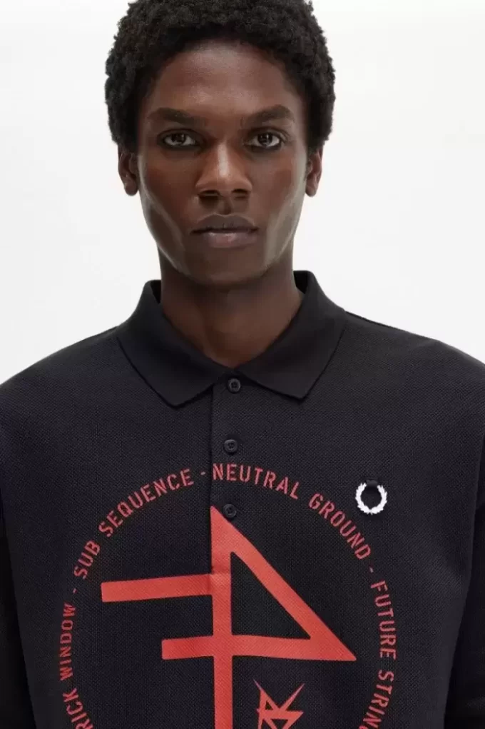 Polo de hombre con estampado de gran tamaño