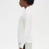 Polo de manga larga acanalado para mujer