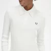 Polo de manga larga acanalado para mujer