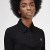 Polo de manga larga acanalado para mujer