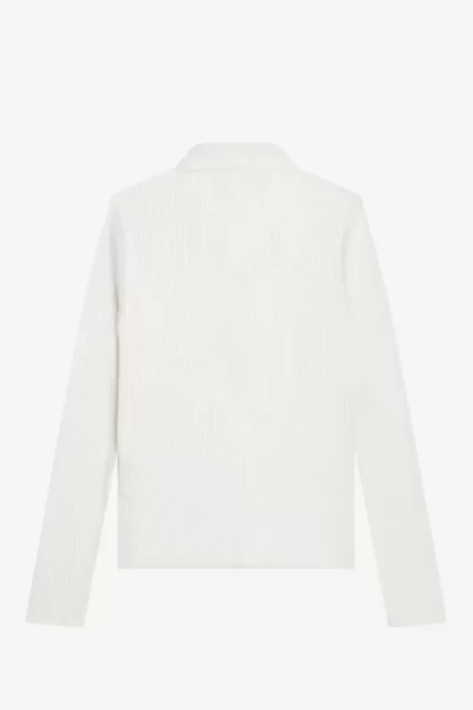 Polo de manga larga acanalado para mujer