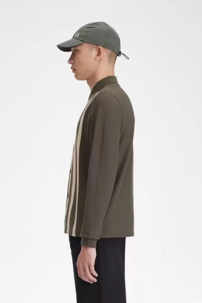 Polo de manga larga con rayas degradadas para hombre