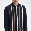 Polo de manga larga con rayas degradadas para hombre Polo de manga larga con rayas degradadas para hombre