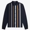 Polo de manga larga con rayas degradadas para hombre Polo de manga larga con rayas degradadas para hombre