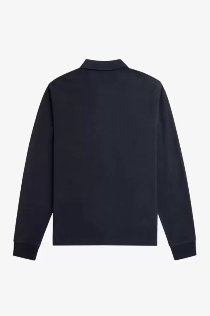 Polo de manga larga con rayas degradadas para hombre Polo de manga larga con rayas degradadas para hombre