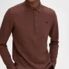 Polo de manga larga de algodón con nido de abeja para hombre Polo de manga larga de algodón con nido de abeja para hombre