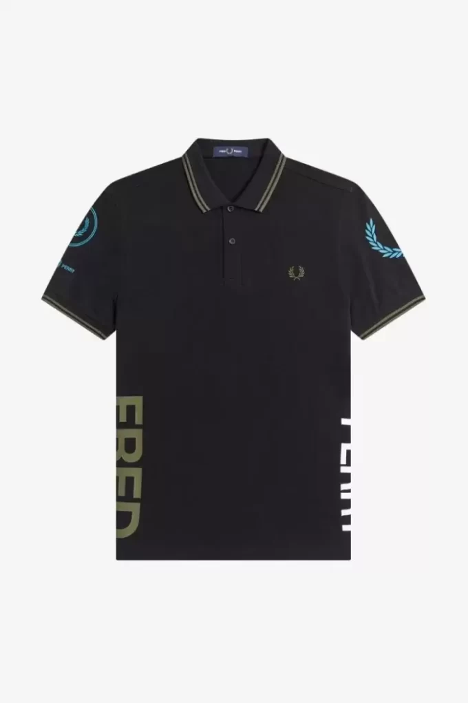 Polo de marca gráfica para hombre
