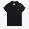 Polo de mujer en piqué con cuello abierto