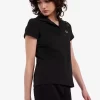 Polo de mujer en piqué con cuello abierto