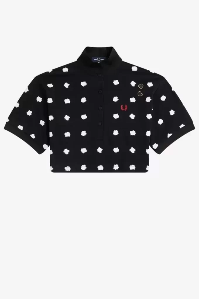 Polo de mujer en piqué con estampado de lunares