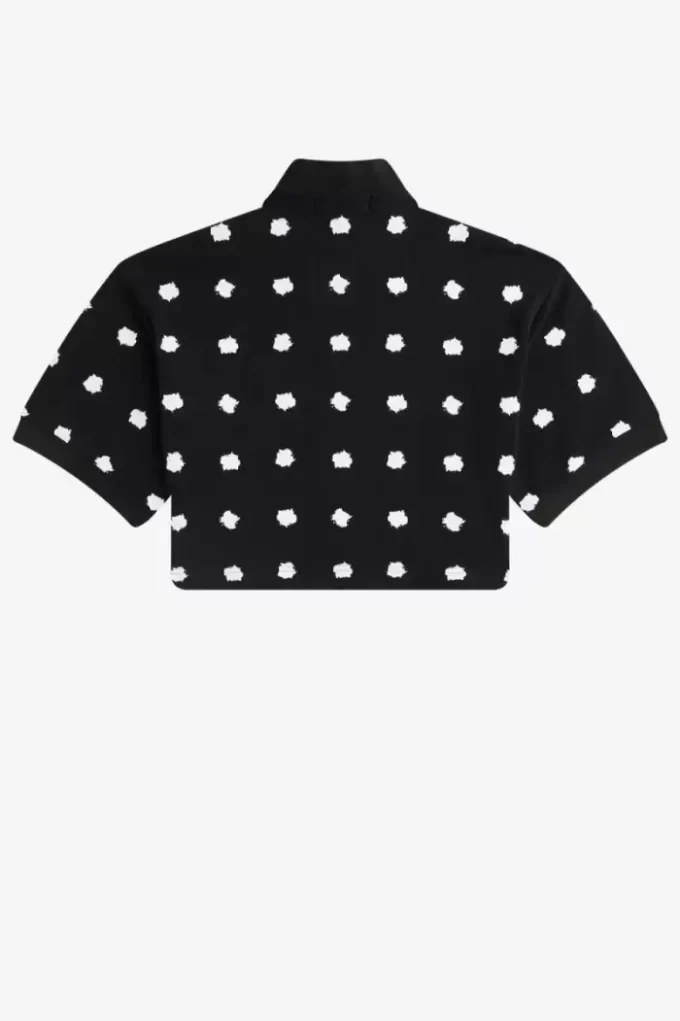 Polo de mujer en piqué con estampado de lunares